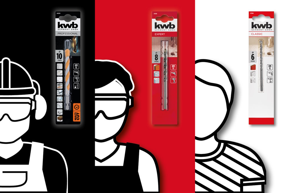 Drei Bohrer in unterschiedlichen Größen